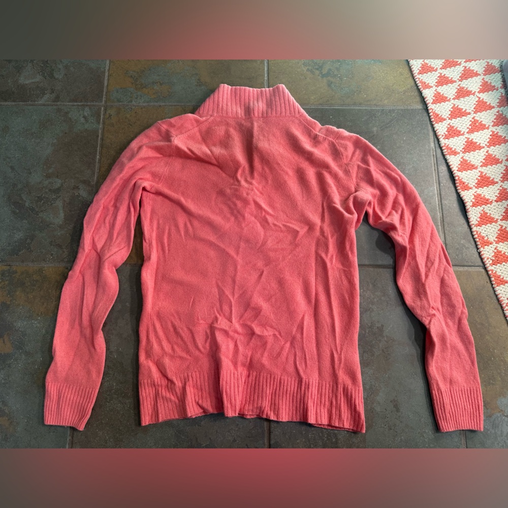 J. Crew Women's 100% Cashmere Shawl V-Neck  Pullover Sweater Small Pink